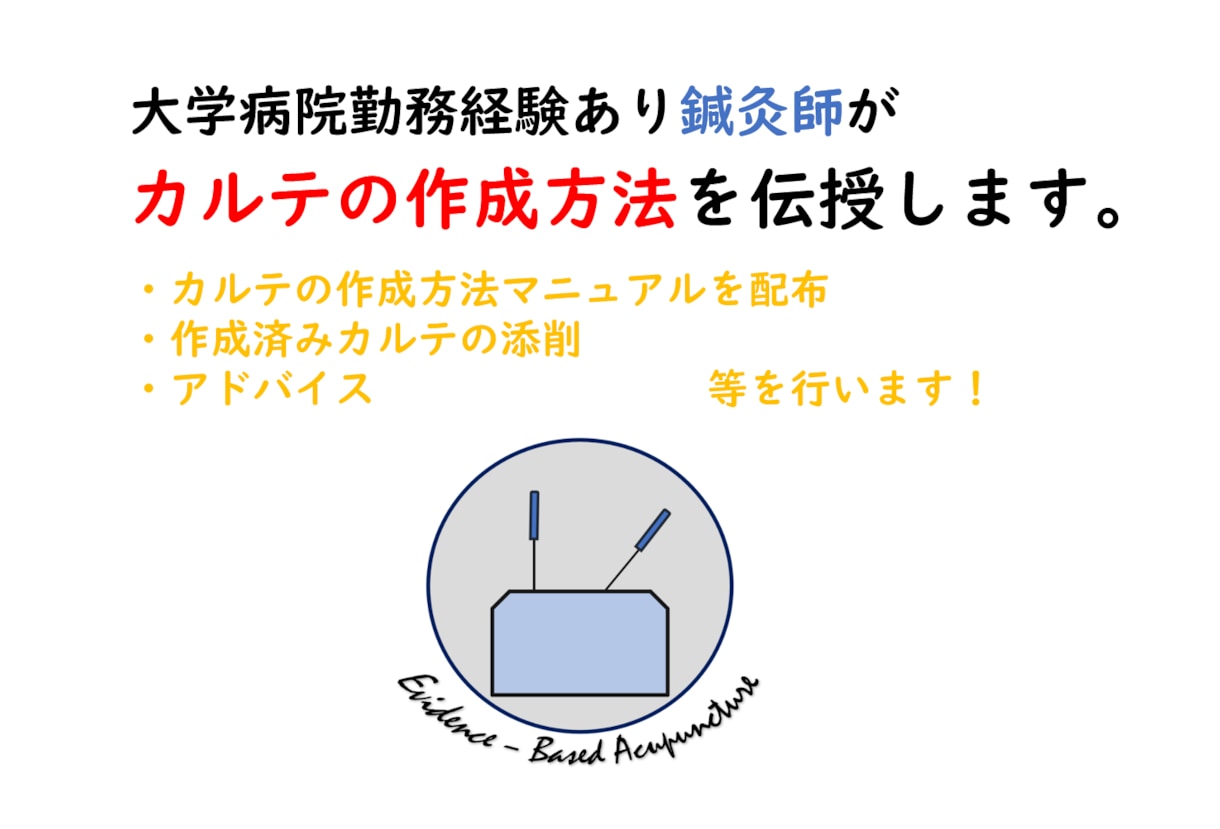 正しい医療用カルテの作成方法を伝授します あはき師、柔道整復士、理学療法士、整体師等、コメディカル向け イメージ1
