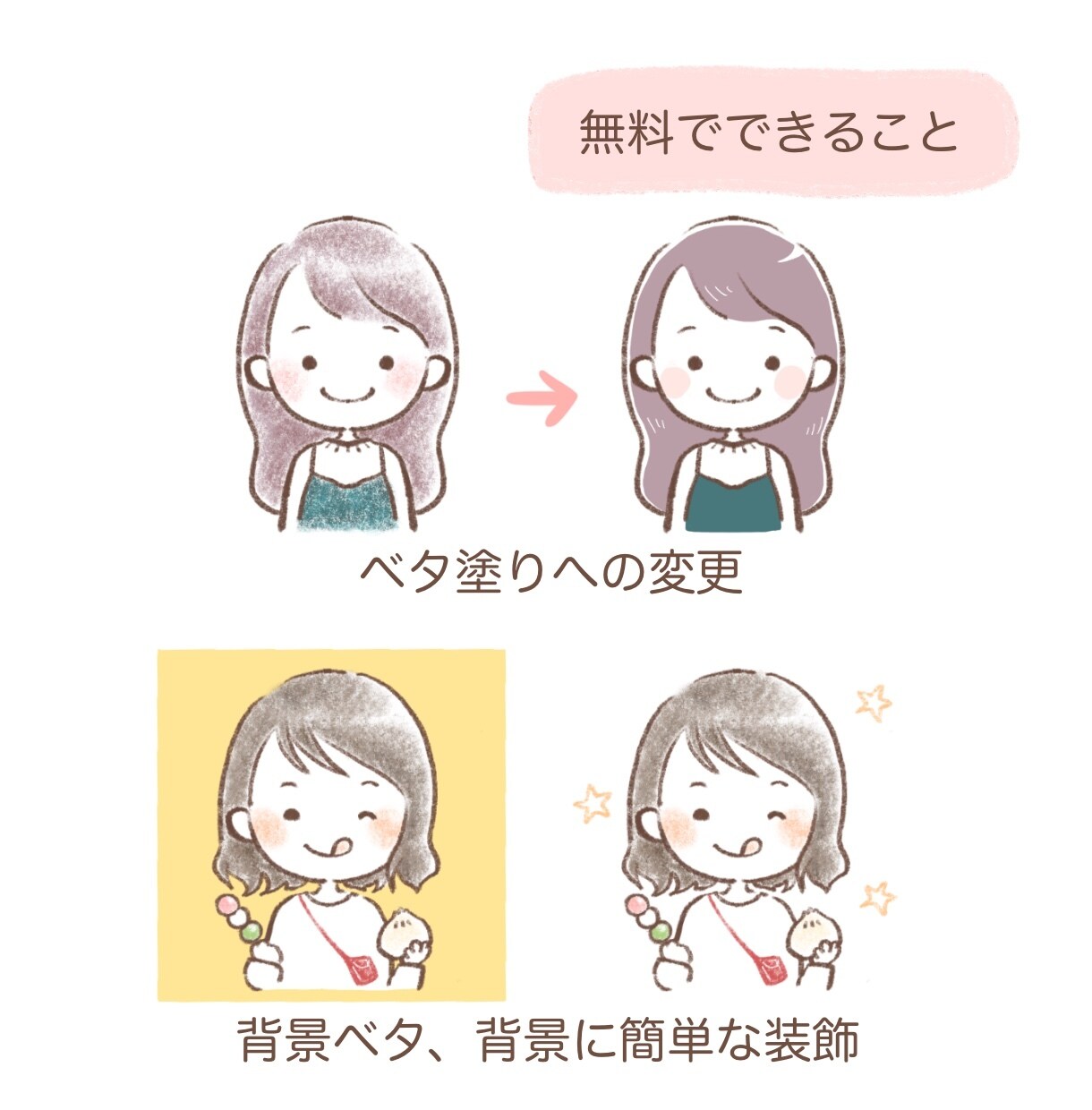 優しくてふんわり〜◎な雰囲気のイラストお描きします 色鉛筆のような暖かみのあるイラストを心を込めてお描きします イメージ3