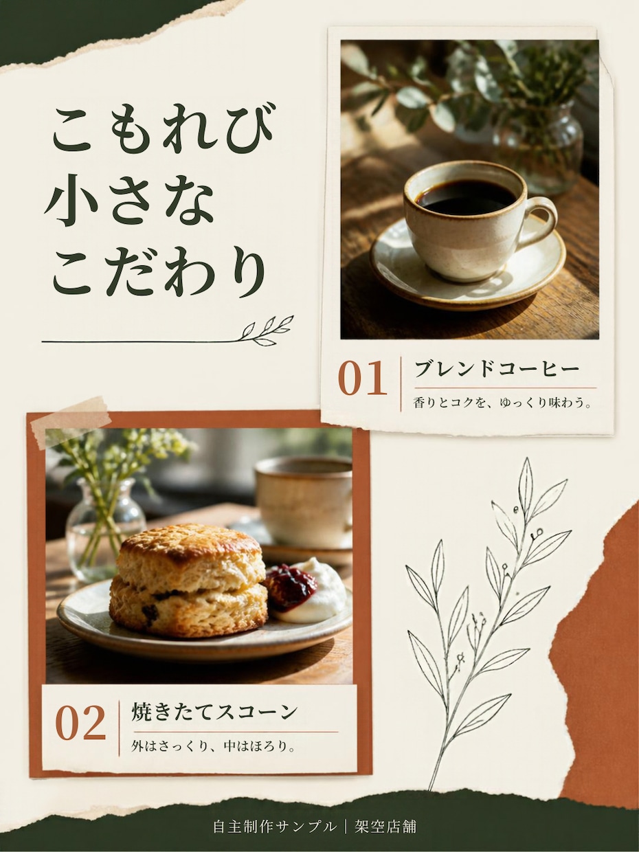 インスタ投稿画像を3枚セットで制作します お店の魅力が伝わる見やすい画像を作ります イメージ2