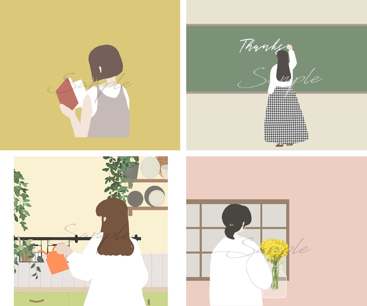 シンプルなわたしのせなかアイコンお描きします SNS・ブログ・YouTube・プロフィールアイコンに୨♥୧ イメージ7