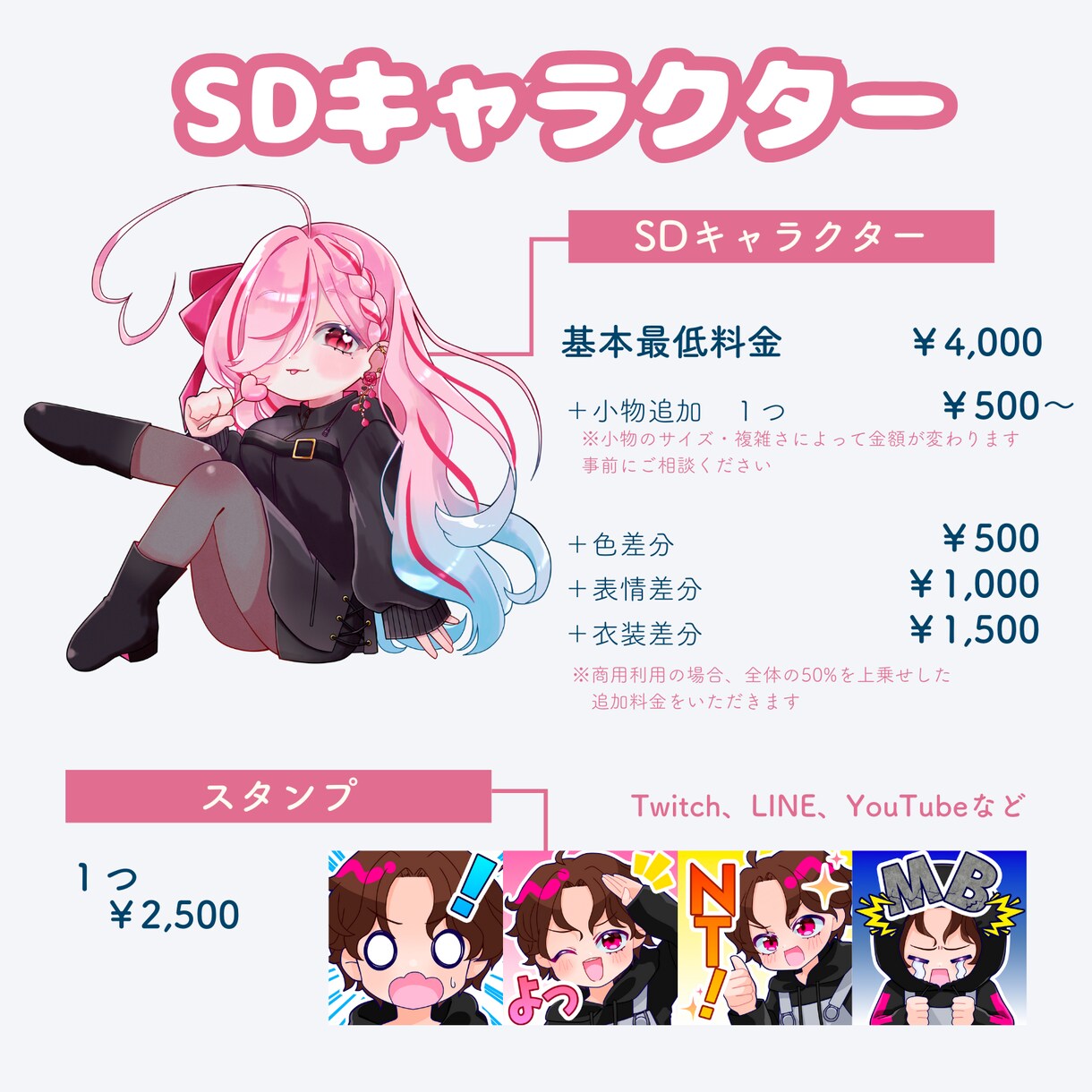 最短納品▶ちまっとして可愛いSDイラスト制作します Twitter(X)、配信、ブログ等にどうぞ！ イメージ2