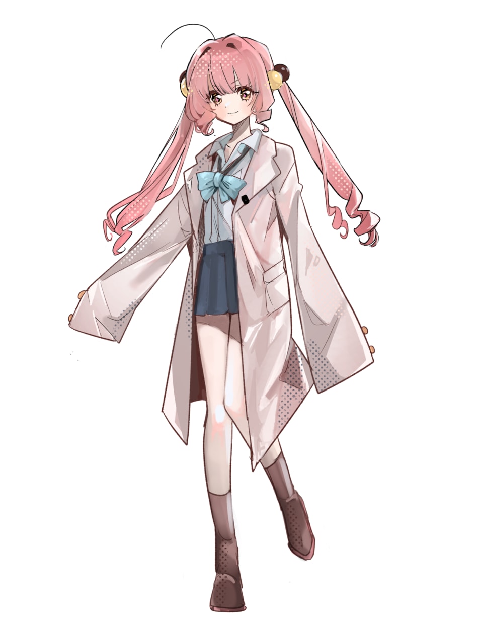 等身＋SDセットの女の子の立ち絵販売してます ツインテール、巻き髪、女子高生、ピンク髪 イメージ6