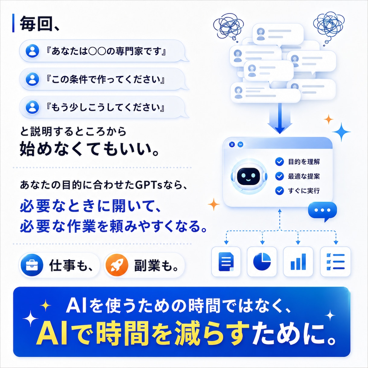 あなた専用のAIツールを100種から選んで作ります 豊富なGPTsから選定し、あなた専用にカスタマイズ イメージ8