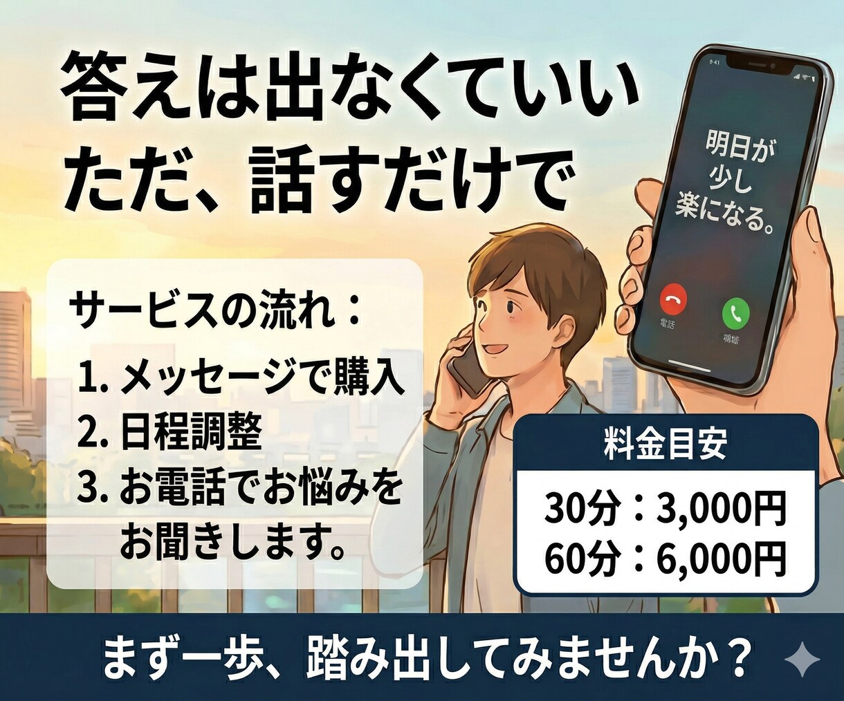 利害関係ゼロの50代おじさんが聞きます 説教なし・根性論なし・ただ聞くだけ イメージ5