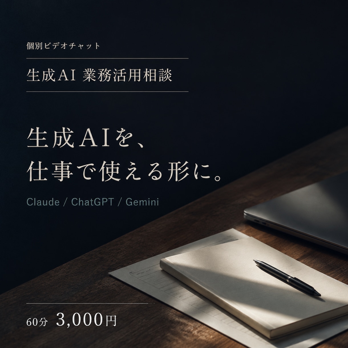 ChatGPT等3大AIの業務活用を相談します Claude・ChatGPT・Gemini対応の実務相談 イメージ1