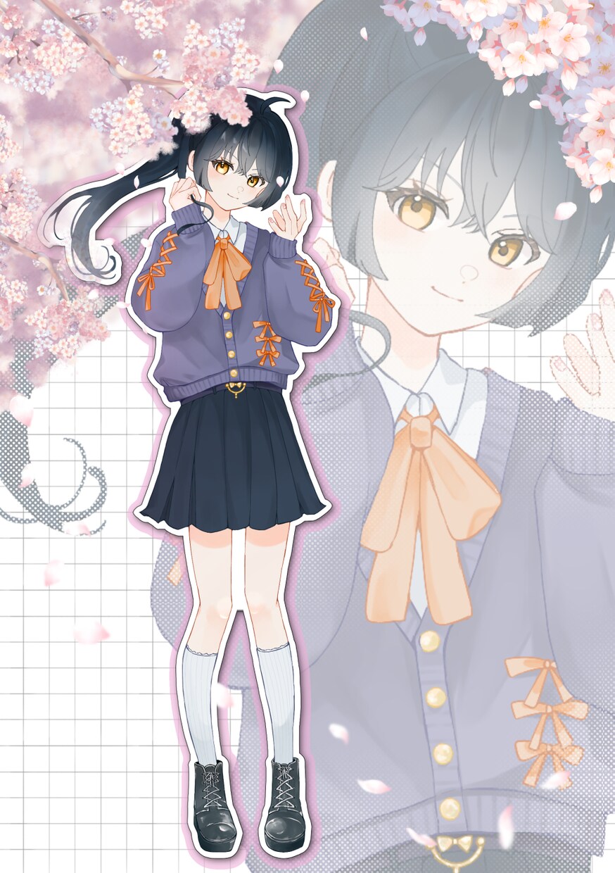 商用利用OK桜と春服量産イラスト描きます 早期購入でバストアップトリミング加工イラストが付いてきます! イメージ7