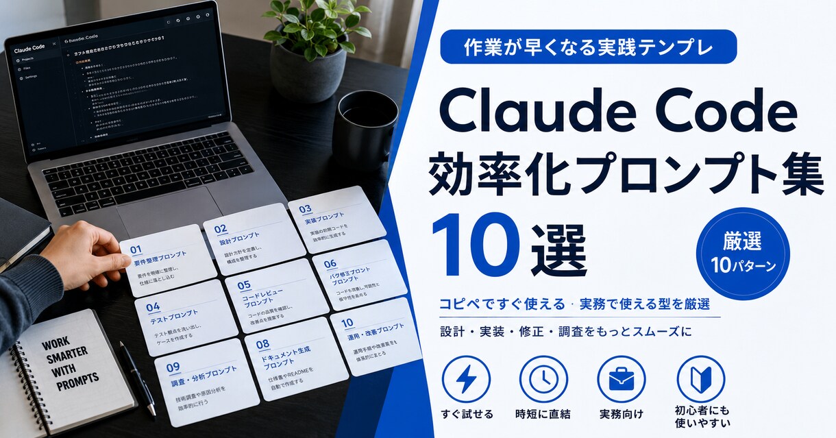 Claude Code効率化プロンプト集10選ます コピペOK！現役SE厳選の実務プロンプト10選 イメージ1