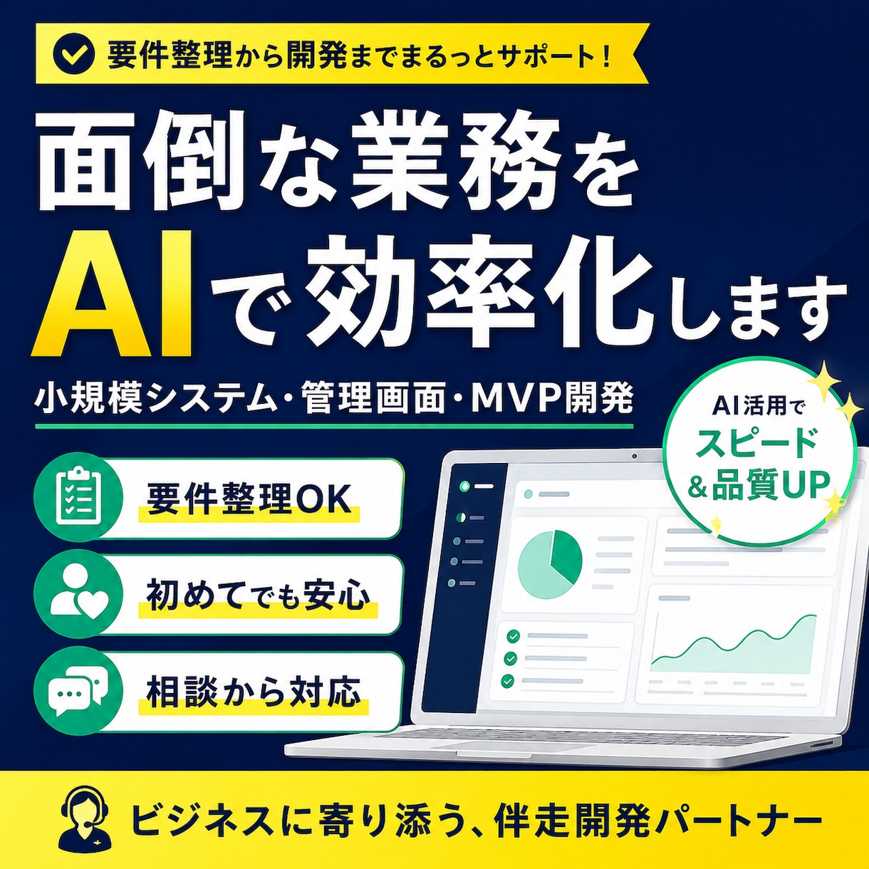 AI活用の業務システムを作ります 要件整理からMVP開発まで丁寧に対応 イメージ1