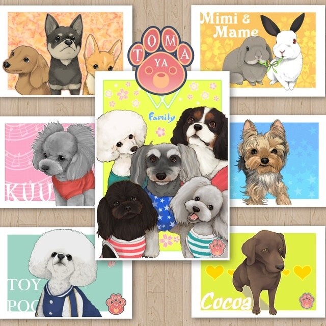 ペットの似顔絵を制作します 飾って可愛いポストカードサイズ！プロフ画像に使えるオマケ付き イメージ3