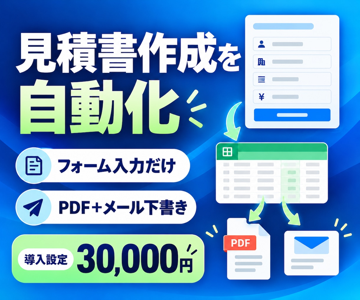 フォーム入力から見積書PDFを自動作成します PDF保存とメール下書きまでまとめて自動化 イメージ1
