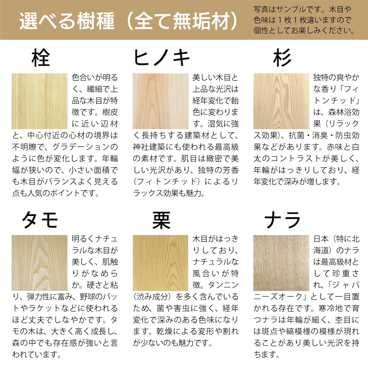 ナチュラルな無垢の木で命名書きを制作します ☆お好きな【樹種・フォント・背景デザイン】から選べます♪ イメージ5