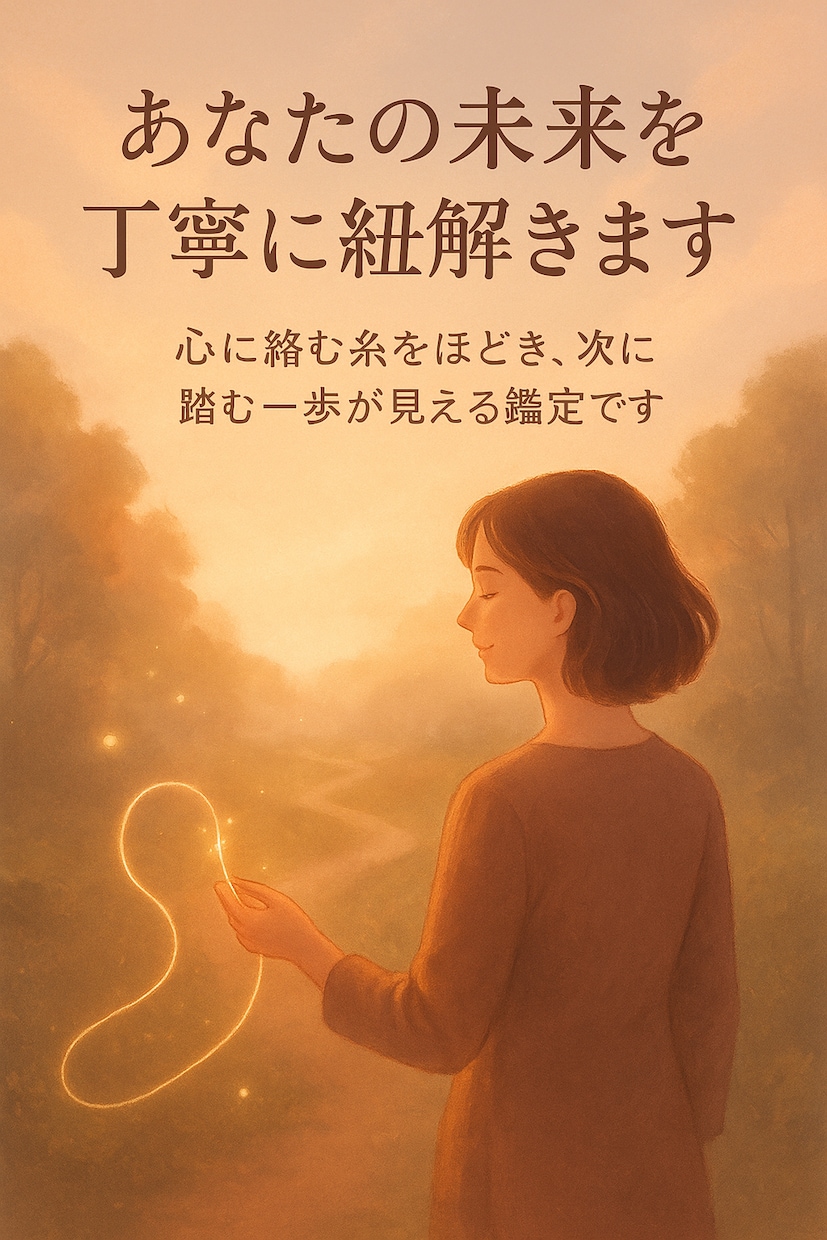 あなたの未来を丁寧に紐解きます 心に絡む糸をほどき、次に踏む一歩が見える鑑定です。 イメージ1
