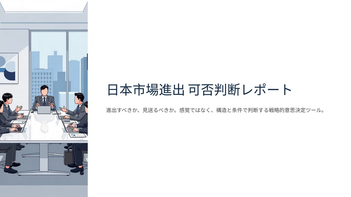 日本市場進出の可否判断レポート作成ます 成功条件と障壁を整理し、実行判断まで言語化 イメージ1