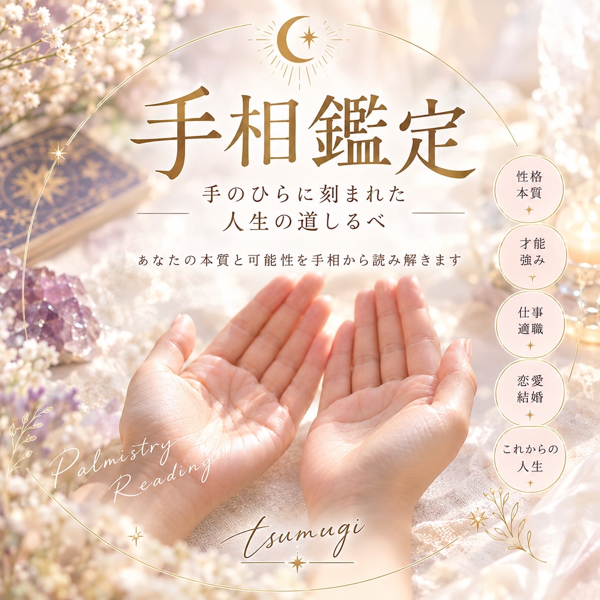 手相からあなたの人生と未来を読み解きます 本質・才能・恋愛・仕事の流れを丁寧に鑑定 イメージ2