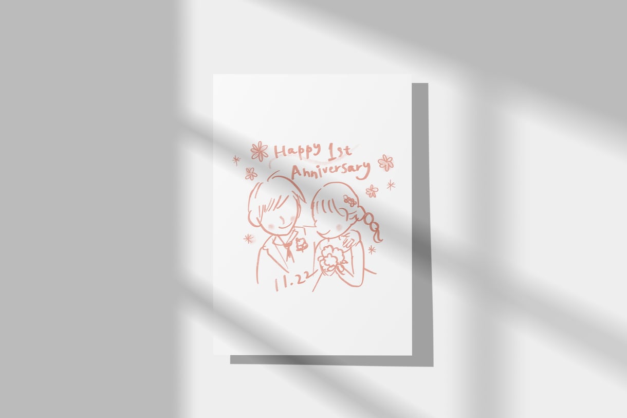 オリジナルイラストで結婚式や記念日のデザインします ウェルカムボード、ペーパーアイテム等なんでもご相談ください イメージ2