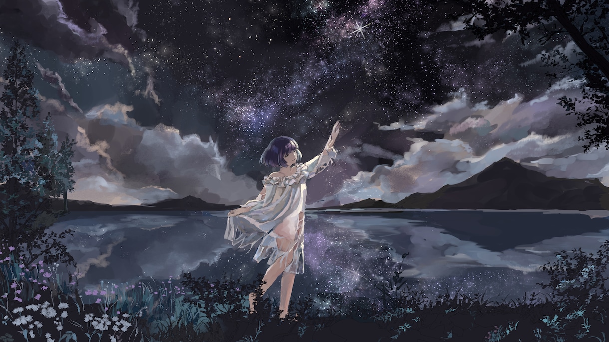 幻想的な一枚絵を描きます 背景あり、キャラクターのみ、どちらも可能です イメージ6