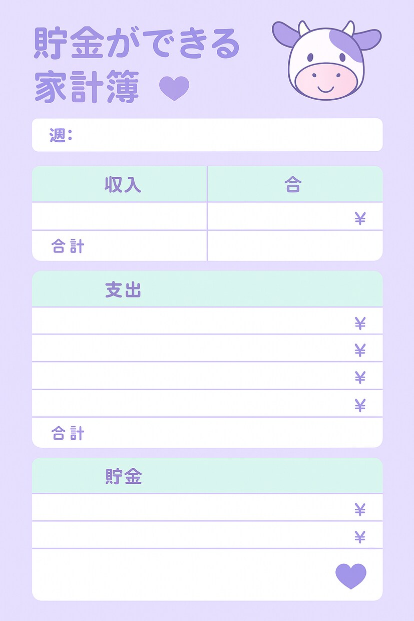 簡単に家計簿つけられます うしさんの可愛い家計簿になってます! イメージ1