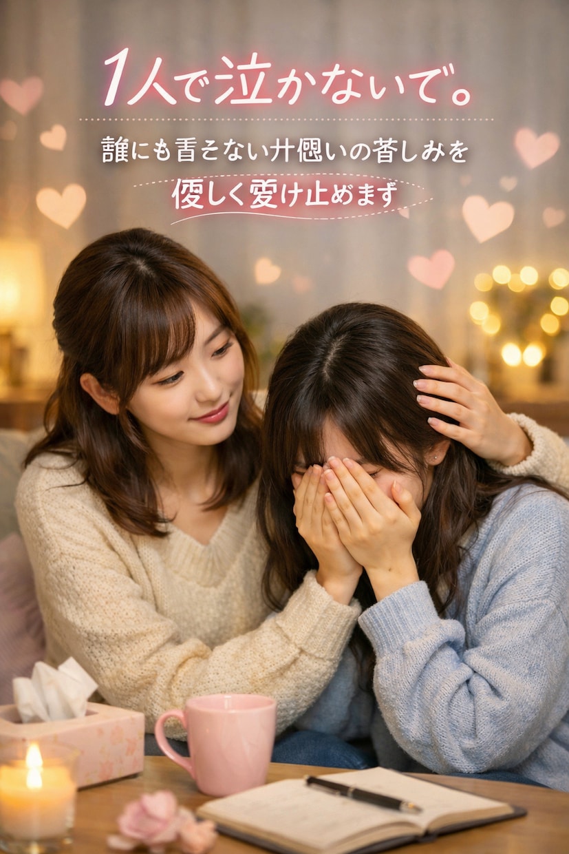 片思いの苦しい胸の内、否定せず優しくお聞します 誰にも言えない片思いの苦しみを優しく受け止めます イメージ1