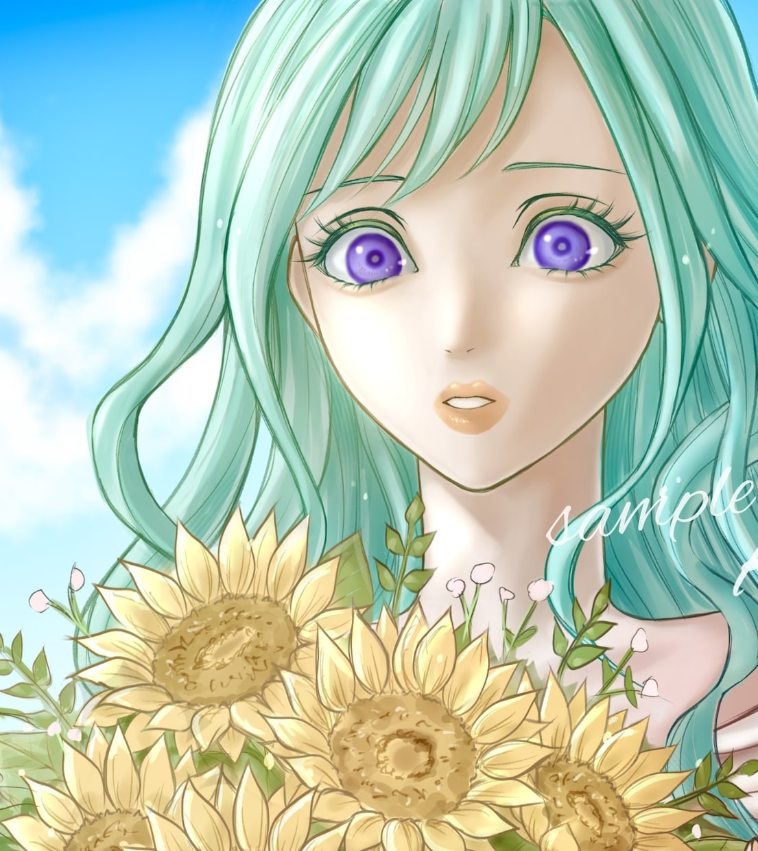 華やかで透明感ある人物イラスト描きます ⁠【限定3名様特別価格】歌ってみた・ヘッダー・アイコンに⭐︎ イメージ1