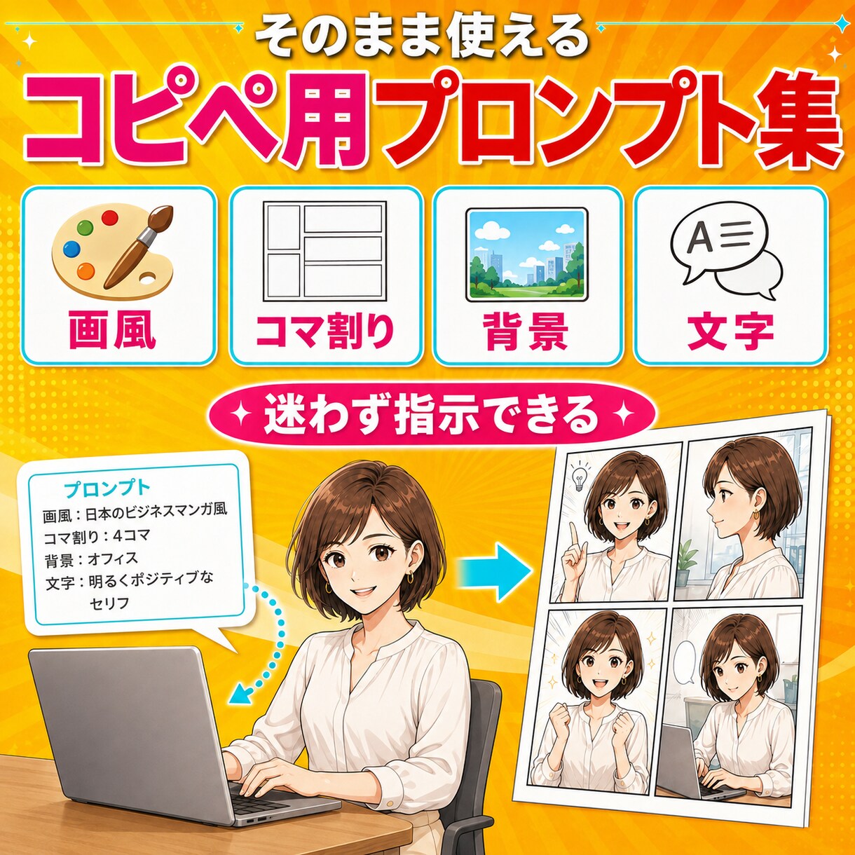 初心者が原稿からAI漫画自動作成ガイド提供します SNS・LP・Kindle・幅広く使えるテンプレ丸ごと収録 イメージ6