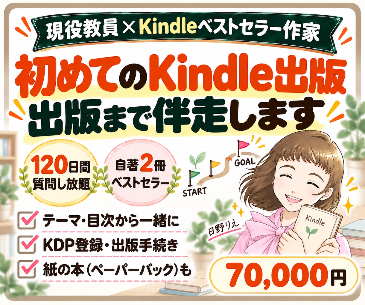 初めてのKindle出版を、出版まで伴走します 120日間、質問し放題。ベストセラー作家が並走 イメージ1
