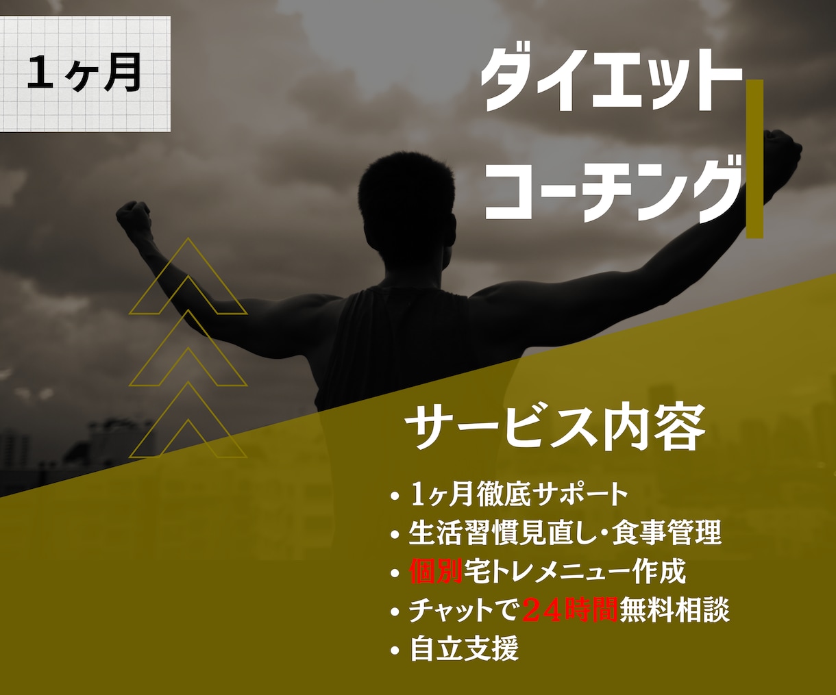 １ヶ月間、ダイエットコーチングします 食事×筋トレ。お腹痩せダイエット イメージ1