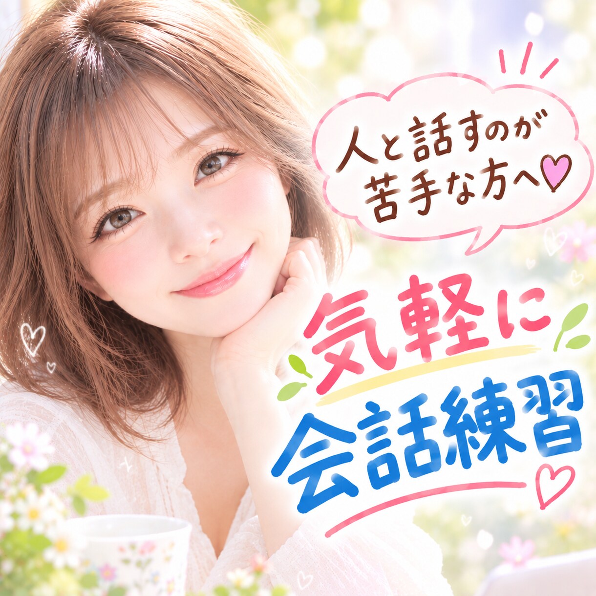 人と話すのが苦手な方へ❤️気軽に会話練習できます 初対面の会話や雑談を実際に話しながら練習できます イメージ1