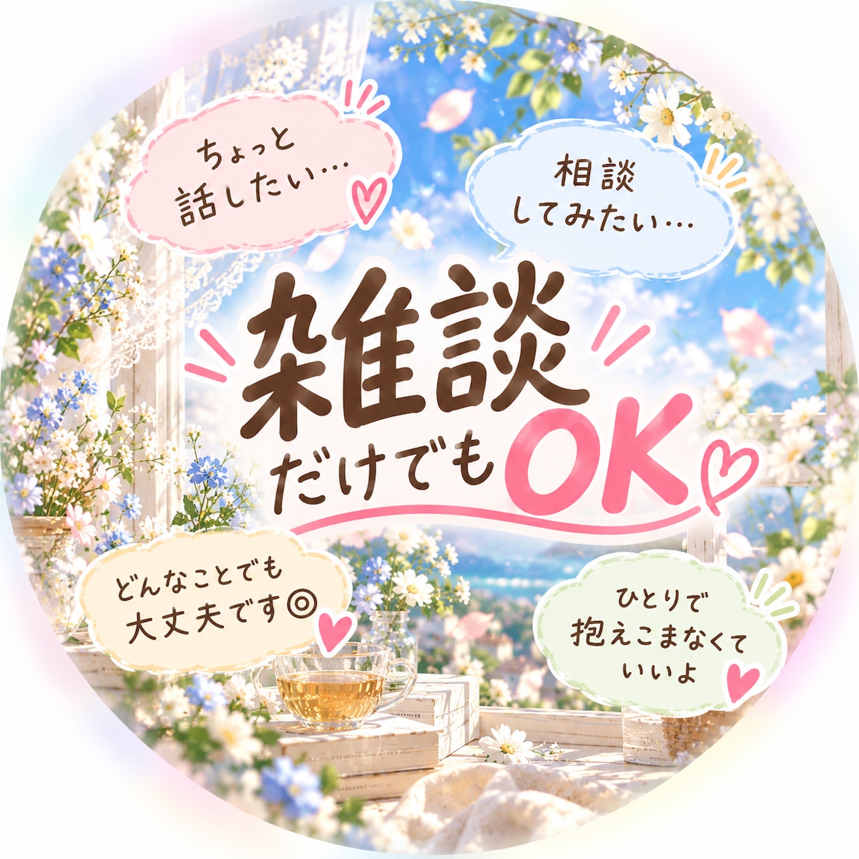 あなたのお話、30分ゆっくりお聞きします 誰かに話したい…そんな時、お気軽にどうぞ。 イメージ1