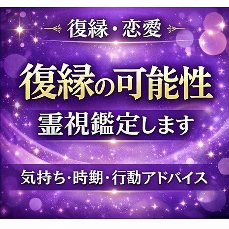 復縁できる可能性を霊視します 相手の気持ち・連絡の可能性・時期まで丁寧に鑑定します イメージ1