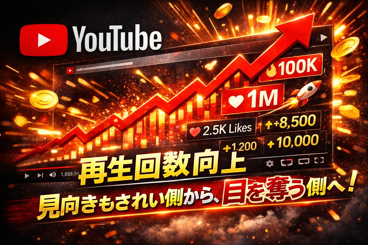 YouTube再生+5万回+向上します 実績多数！確かな効果で再生数を伸ばします イメージ1