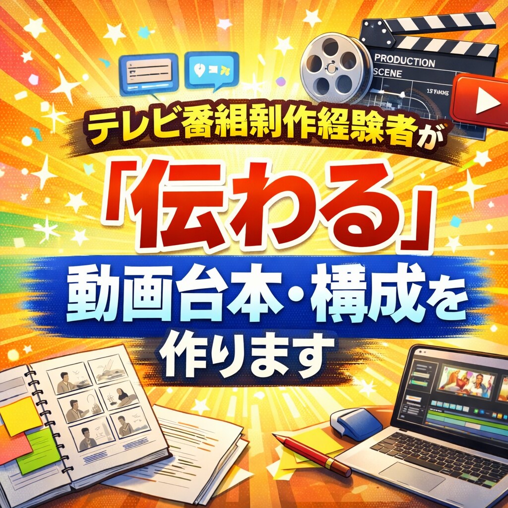テレビ番組経験者が「伝わる」動画台本を作成します 全SNS対応｜視聴者目線で最後まで見られる構成を作ります イメージ1