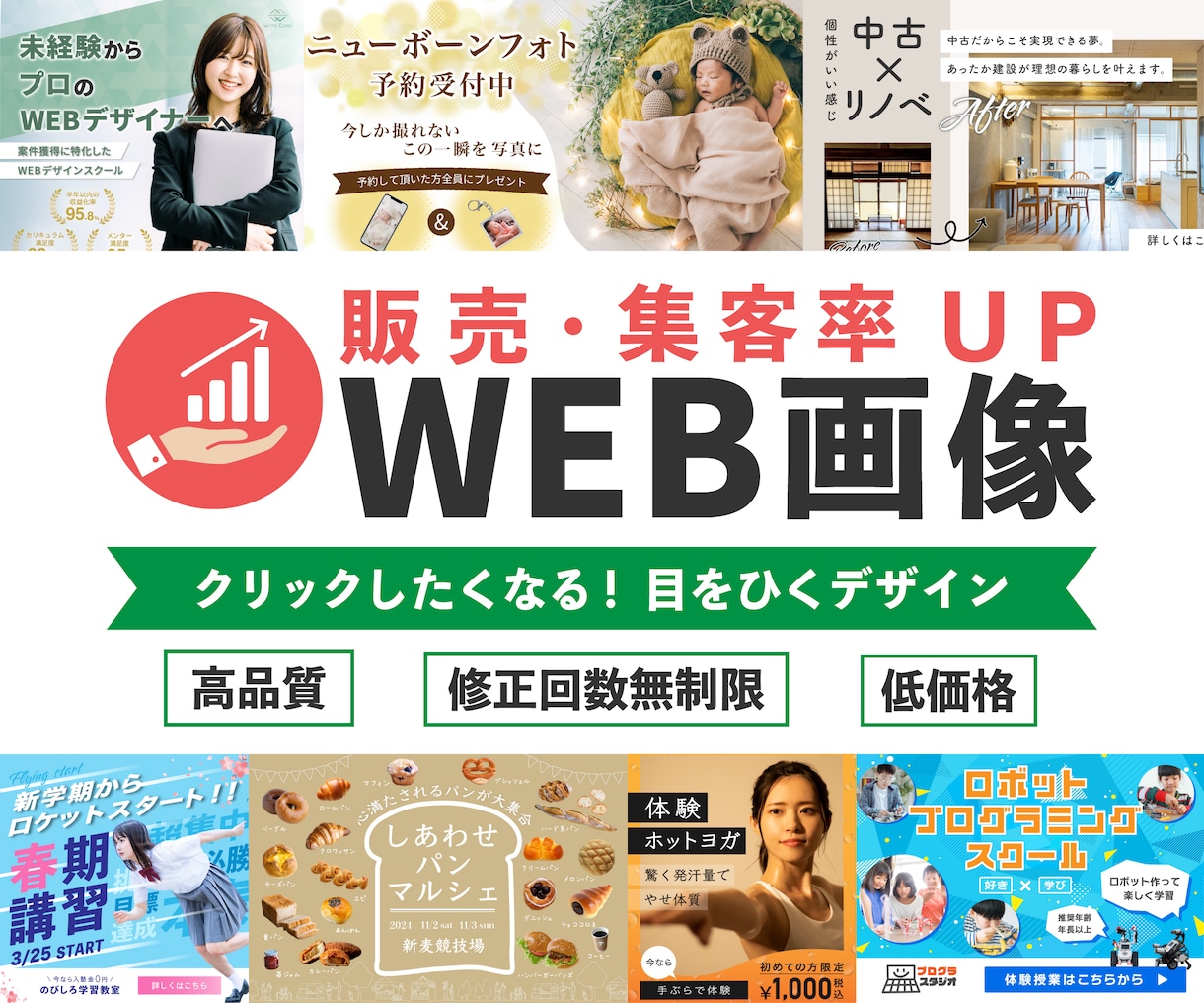 販売・集客率UPを後押しするWEB画像を制作します あなたのターゲットからクリックされるデザインお作りします。 イメージ1