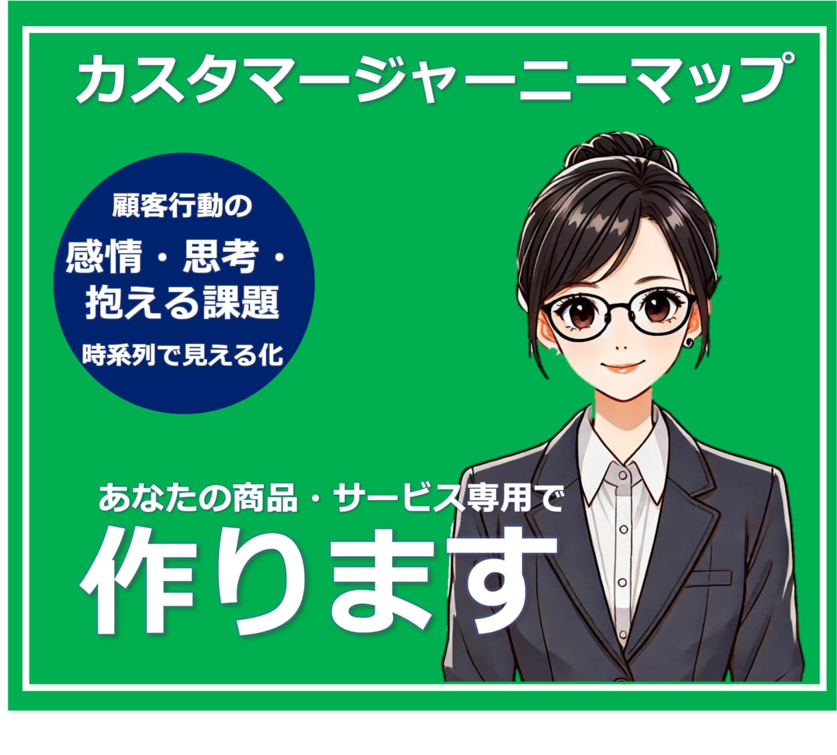 商品&サービスのカスタマージャーニーマップ考えます マーケ戦略サポート/ペルソナの行動や思考感情を時系列で可視化 イメージ1
