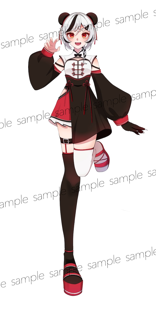 1点物！チャイナ×パンダ女の子の立ち絵を販売します IRIAMやTRPGなど用途様々！ イメージ2