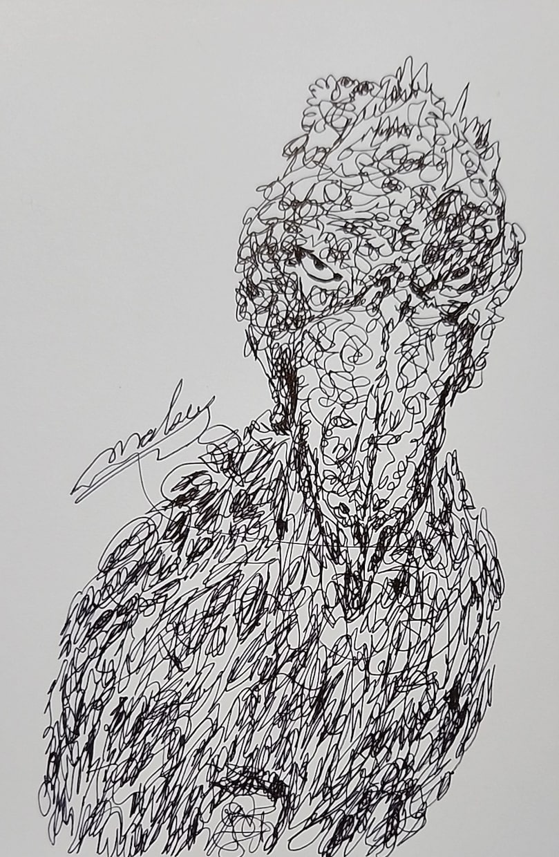 ペットをお飼いの方、似顔絵を描きます ボールペンだけで、一筆書きの、動物を描いています。 イメージ2