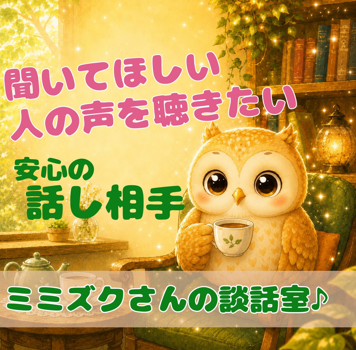 ミミズクさんの安心談話室✨️気持ちを受けとめます 聞いてほしい～ 雑談自由・悩み相談・ぐち・推し話にどうぞ☺️ イメージ1