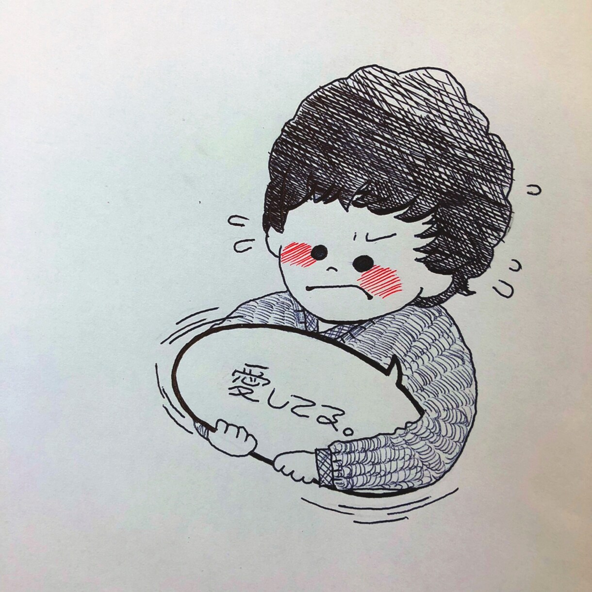 可愛いモノクロイラスト書きます 自己使用、贈り物にモノトーンイラストを！付箋対応可能 イメージ3