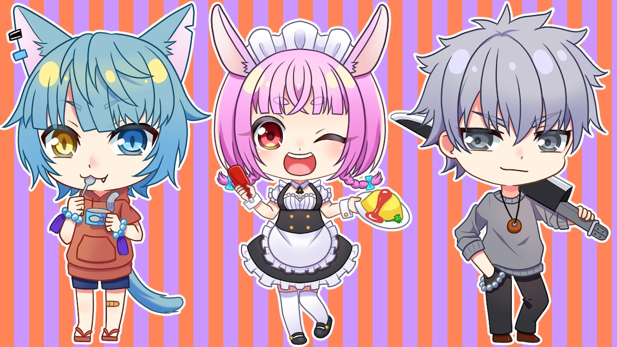先着10名お試し価格！ミニキャラお描きします あなたのキャラを可愛くデフォルメ化してみませんか！？ イメージ2