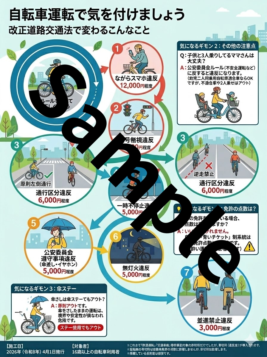 インフォグラフィック作ります 自転車ルール（改正道路交通法）知ってますか？ イメージ1