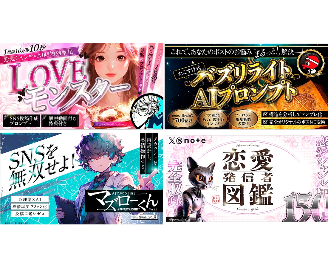 パッと目を引くサムネイル制作いたします テンプレでは作れない、あなたの世界観を構築し販売につなげます イメージ2