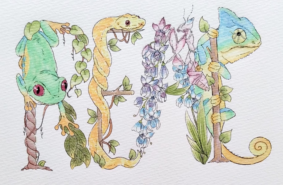 生き物×植物☆イニシャルやお名前を絵文字にします 1文字￥4,000～☆記念日･プレゼント･鑑賞用に イメージ1