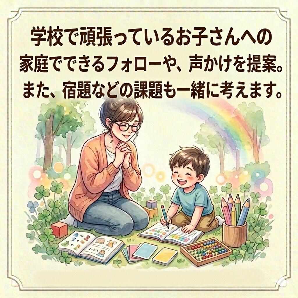入園入学前後の不安を発達障害児ママが寄り添います 担任への特性の伝え方やお子様の心のフォローを一緒に考えます。 イメージ4