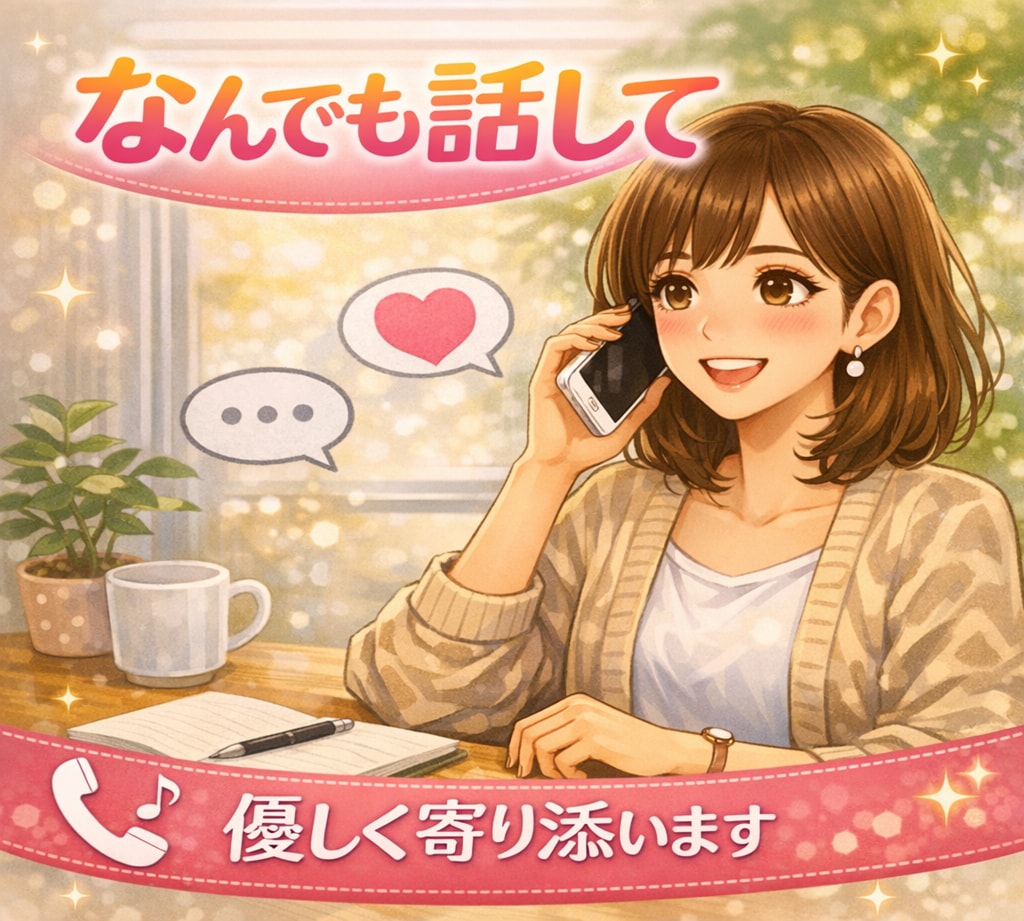 心のケア♡話すことで軽くなる。。。安心できます 人間関係…職場/友達/ママ友/恋愛/家族/子供...etc. イメージ1