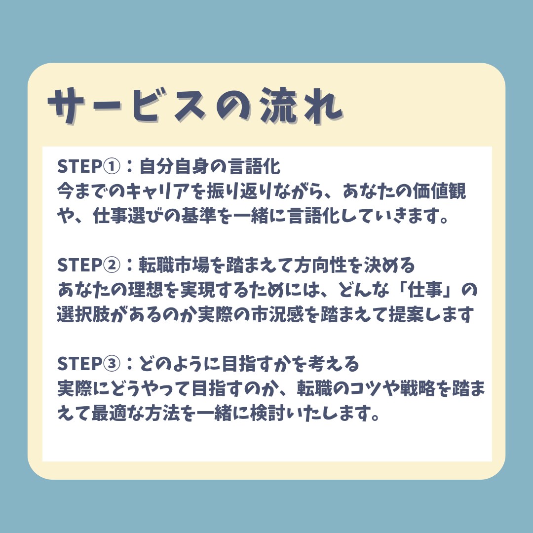 あなたの理想に合った最適な仕事を一緒に考えます ★プロ転職カウンセラーが客観的な視点で適職診断！★ イメージ4