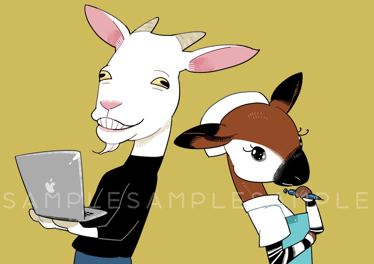 あなたの好きな動物をキャラクターにして描きます 自分を動物化、擬人化、何でも可！動物要素が欲しい方に。 イメージ7