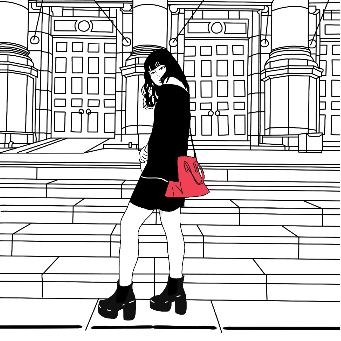 絵のアウトラインのようなオシャレイラストを描きます フロマージュ君や、韓国でよく見られる絵などを描きます！ イメージ5