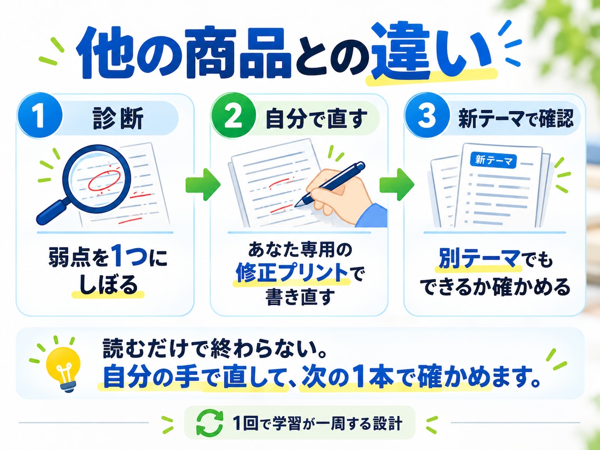 準1級対応！高得点を目指す英作文のコツを教えます TOEIC960点｜あなたの弱点に合わせた専用練習 イメージ2
