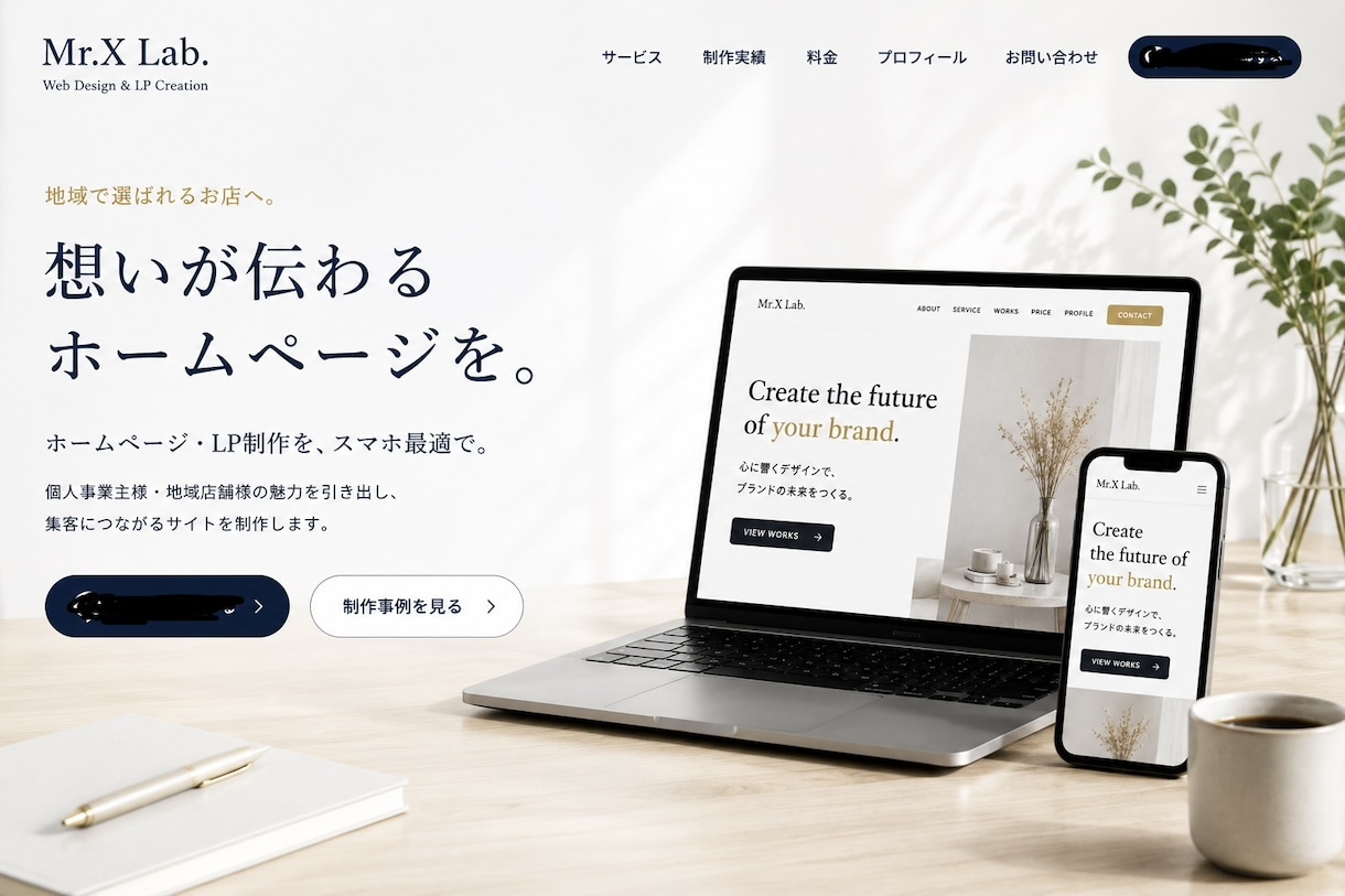 スマホ対応◎ LP・ホームページ制作します 起業、開業などこれからページが必要な方へ イメージ1