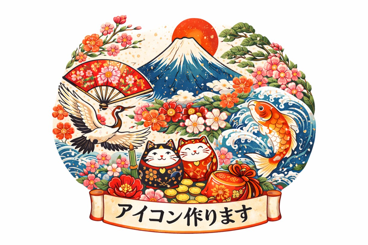 和風感のアイコン・イラストをお描きします アイコン、サムネイルなどのイラストを受け付けております！ イメージ1