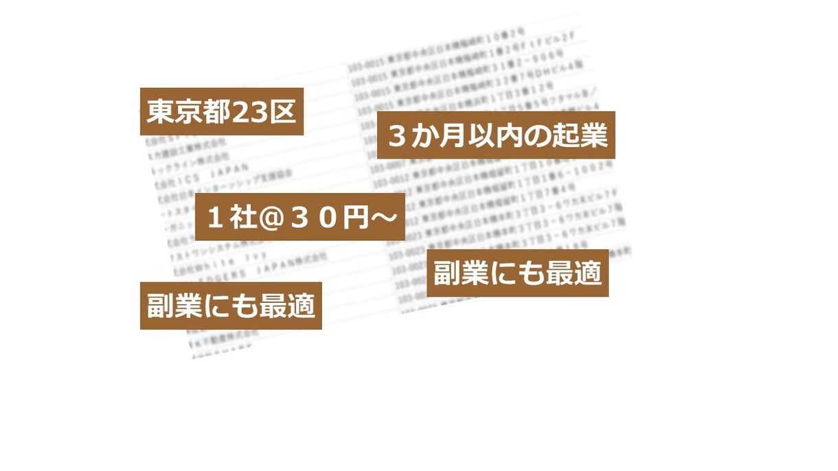 起業リストの制作致します 毎月最新の起業リスト　＠３０円 イメージ3